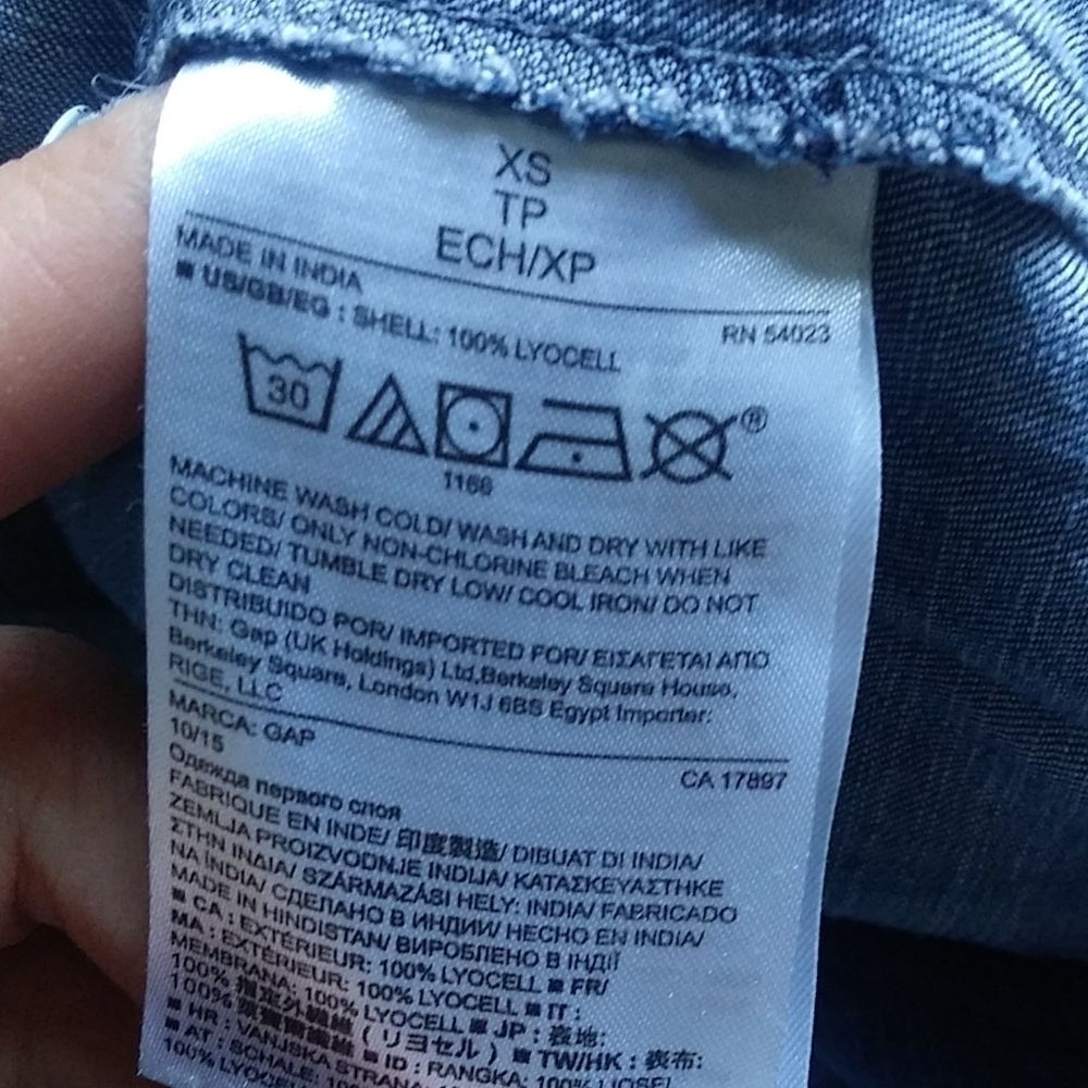GAP Chambray Utility Dress Denim Tencel blue - Picture 13 of 13